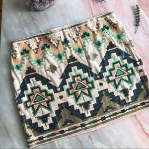 Express sequin mini skirt multi-color A71